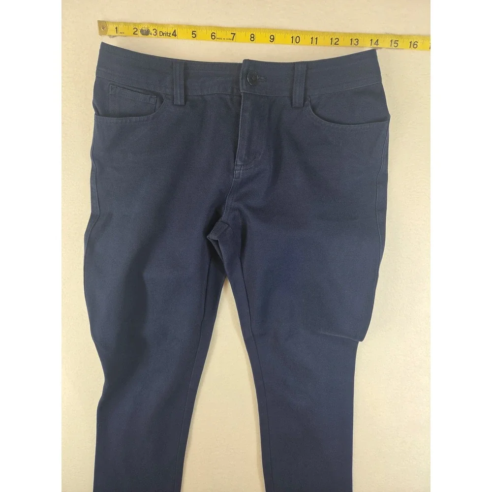Lauren Ralph Lauren Petite Navy Blue Straight Leg Stretch Pants 2P Womens